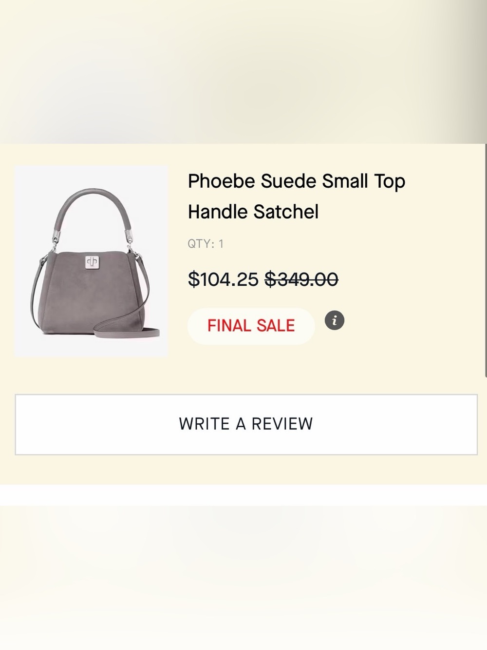 kate spade taupe suede mini top-handle crossbody bag